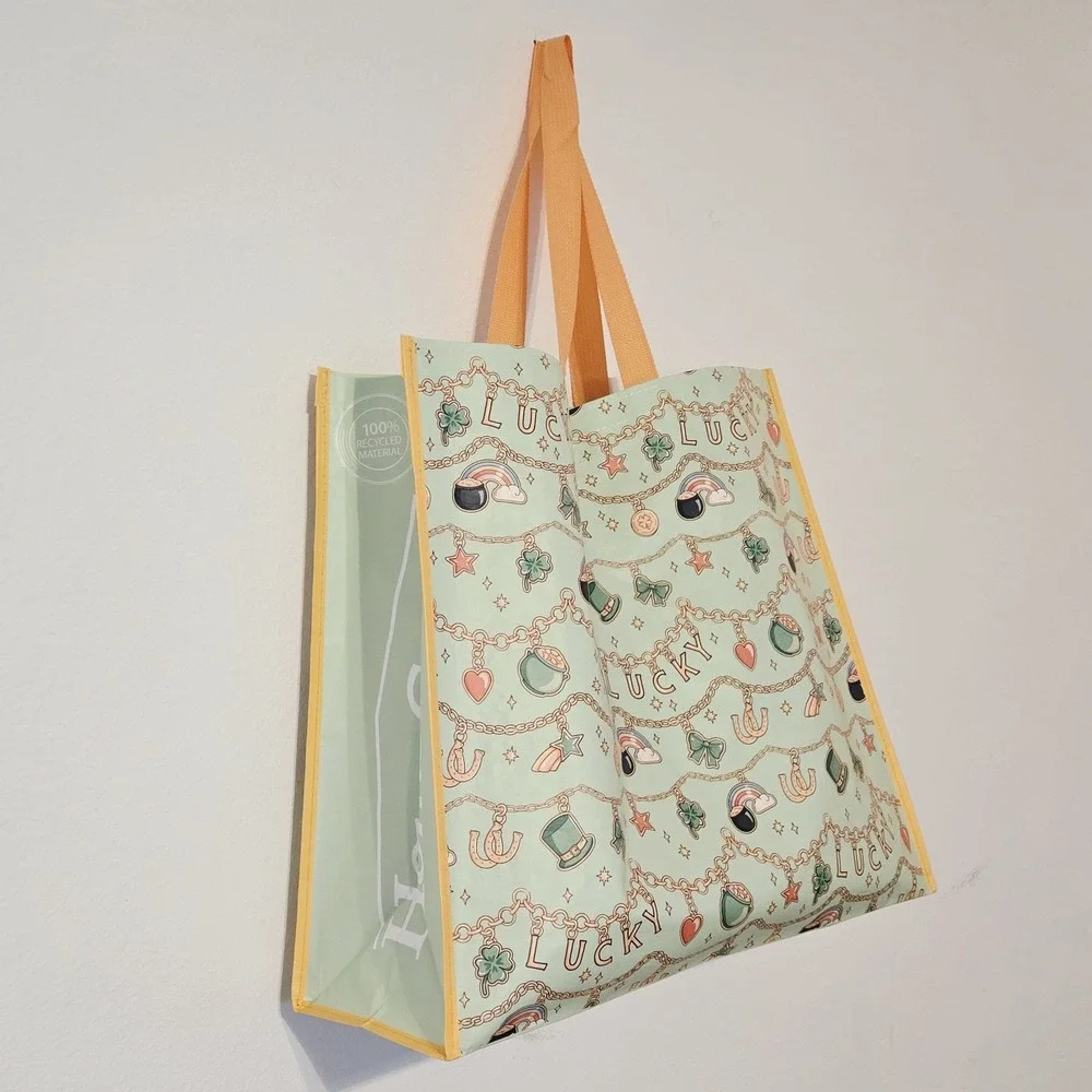 Lucky Charm St. Patricks Patty's Clovers Reusable Gift Shopping Bag HomeGoods